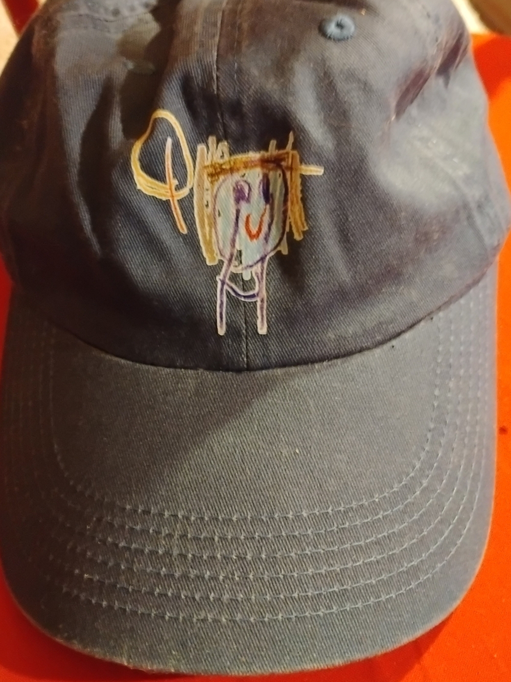 Kids Navy Blue Cartoon Embroidered Baseball Cap
